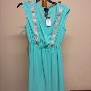 Rue21 Women's Mint Sleeveless Dress with Chevron Trim Size Small